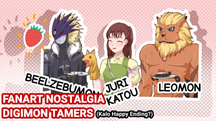 Happy Ending Juri, Leomon, & Beelzebumon | Fanart nostalgia Digimon Tamers