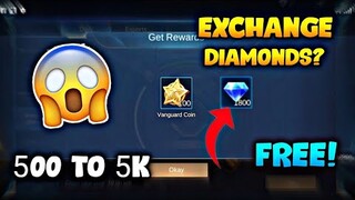 DIAMONDS 5K EXCHANGING FOR FREE? 😮 | "Vanguard Event" | Mobile Legends 2020
