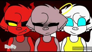 Grrrls animation meme (devil piggy and angel)