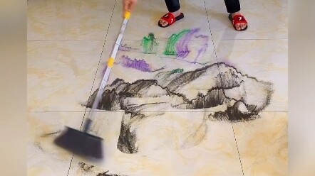 Swept the floor and found a painting!