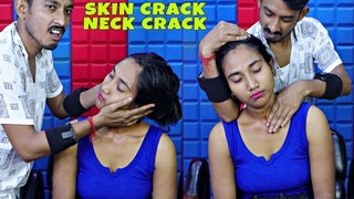 Skin Cracking | Hair Cracking | Neck Crack | Girl Received Extreme Satisfaction | Head Massage ASMR