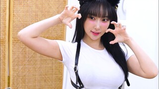 Lee Dayeon小姐姐的可爱猫耳热裤穿搭