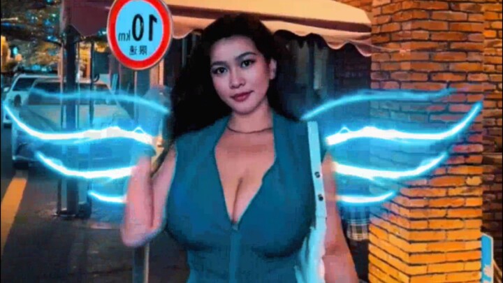 Blue outfit, night walk 💙🌙  蓝色装扮，夜晚散步 💙🌙