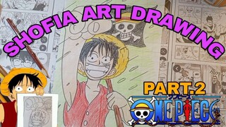 drawing luffy dari anime one piece part.2