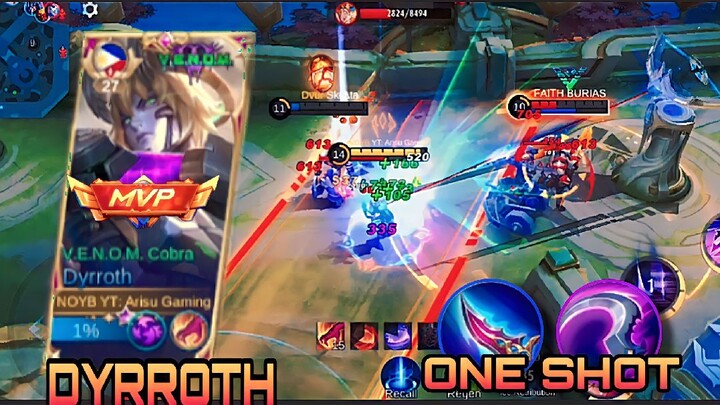 DYRROTH NEW ONE SHOT 2023 FOR TANK HEROES | DYRROTH BEST BUILD 2023 - MLBB