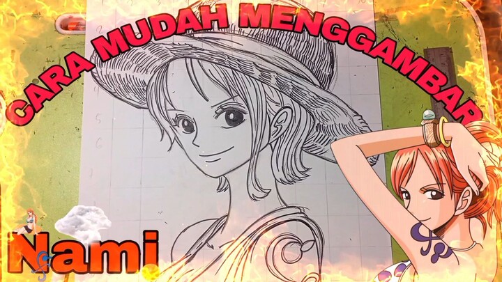 CARA mudah menggambar NAMI ,anime ONE PIECE