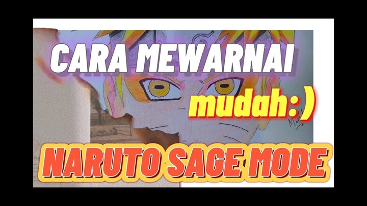 Cara mewarnai gambar anime Naruto sage mode - mewarnai step by step #draw