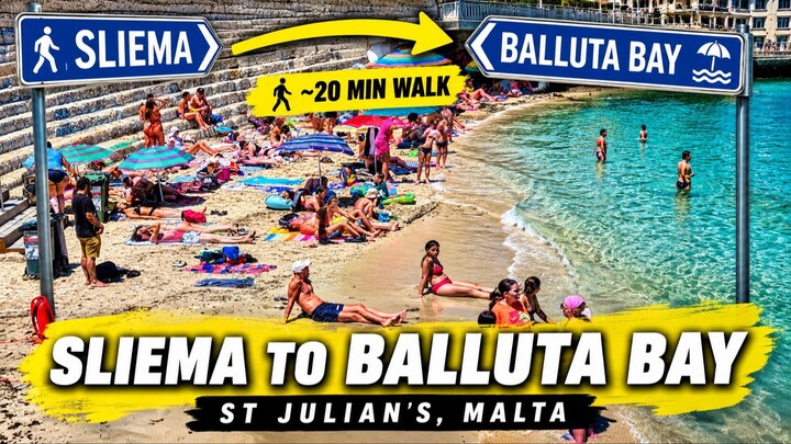 Walking to Balluta Bay, St Julians in MALTA