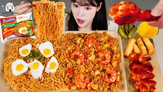 ASMR MUKBANG| 직접 만든 미고랭 나시고랭 양념치킨 먹방 & 레시피 FRIED CHICKEN AND FIRE NOODLES EATING