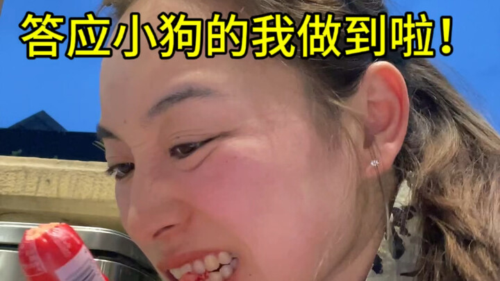 Tôi thực sự vui vì đã giữ được lời hứa với chú chó con!!