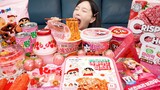 핑크 편의점 음식 먹방 🌸 로제 불닭 & 떡볶이 디저트 먹방 Korean Convenience Store Food Ramen Desserts Mukbang ASMR Ssoyoung
