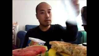 ASMR Turkish Pide Bread And Watermelon - MOUTH WIDE OPEN