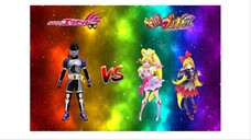 Kamen Rider Genm (Musou Form & Hyper Fumetsu Form) Vs Cure Heart & Regina (Dokidoki Precure)