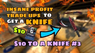 INSANE PROFIT TRADE UPS TO GET A KNIFE #3 | $10 TO A KNIFE CSGO Trade-ups | elsu