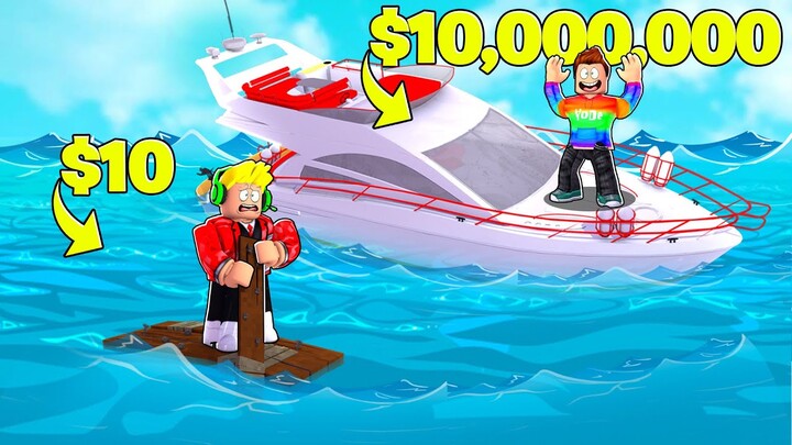 POOR vs RICH Build A Boat To Escape In Roblox!