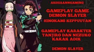 Gameplay karakter tanjiro dan nezuko di game demon slayer hinokami kepputan