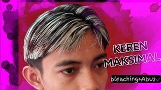 semir rambut keren pria | kombinasi abu abu dan pirang bleaching