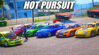 HOT PURSUIT FAST AND FURIOUS ! AKU MELAKUKAN AKSI GILA BERSAMA SEMUA MOBIL INI DI GTA 5 ROLEPLAY