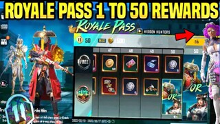 M11 AND M12 ROYALE PASS 1 TO 50 REWARDS | CHOICE IN 50 RP | EMILIA FIRST LOOK | C2S6 TIER REWARDS !