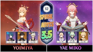 C0 Yoimiya and C0 Yae Miko | New Spiral Abyss 3.5 - Floor 12 9 Stars