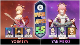 C0 Yoimiya and C0 Yae Miko | New Spiral Abyss 3.5 - Floor 12 9 Stars