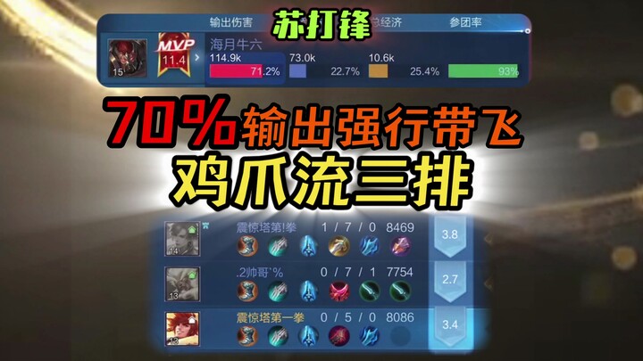 Chicken claw flow three teammates hit 70 damage! Su Dafeng