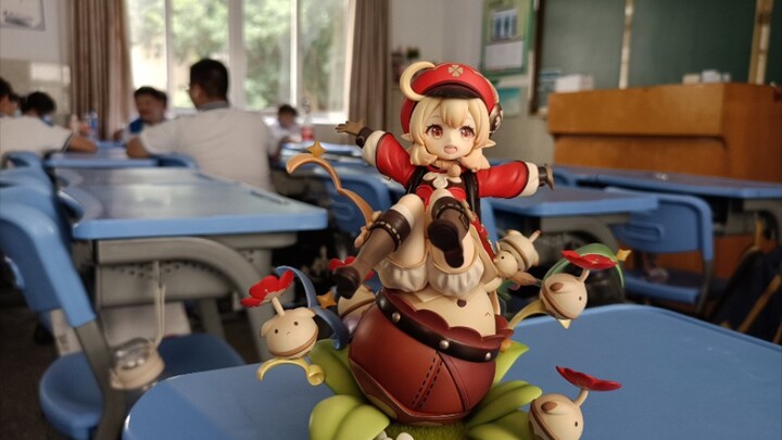 When you unbox the Claire figure in the classroom
