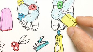 [Animasi stop-motion yang digambar tangan] Selama Tahun Baru Imlek, kaki Anda selalu perlu dipangkas