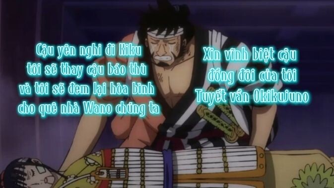 Cái kết tàn của tộc Kozuki p1 - Kanjuro 1 đao đâm chết Kiku khiến Kinemon, Shinobu và Momo chết nặng