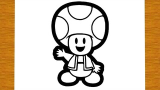 BELAJAR MELUKIS TOAD DARI SUPER MARIO | Lukisan yang senang