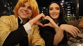 Demon Slayer DOUBLE DATE???  (Mugen Train Premiere Cosplay Vlog)