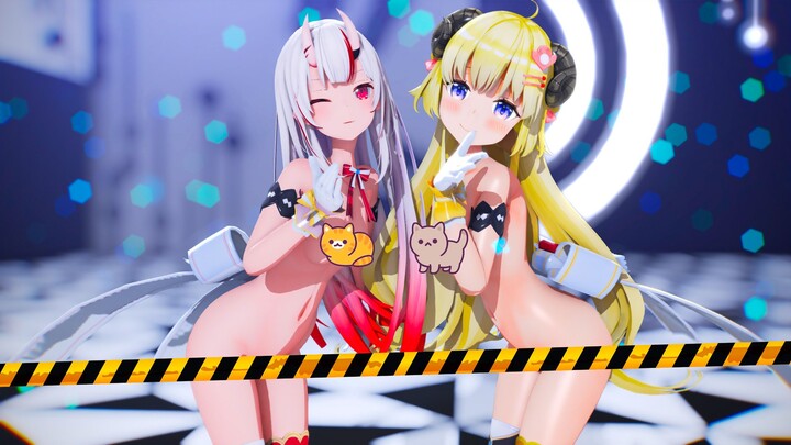 【MMD Hololive  4k/60fps】《Watame (角巻わため) Ayame (百鬼あやめ) 》~《愛包ダンスホールHeart Pie Dancehall HIMEHINA》