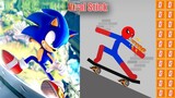 Sonic vs Stickman | Stickman Dismounting Highlight and Funny Moments #184