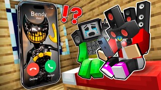 BENDY called JJ and MIKEY at 3:00 am! Bendy And The Ink Machine in Minecraft - Maizen