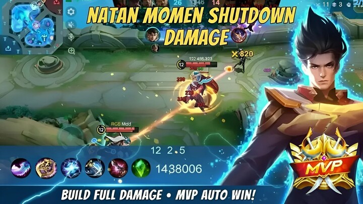 Auto MVP! Natan Full Damage Sekali Combo Langsung Shutdown 😈 Gameplay MLBB OP