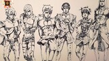 [Painting] Sketch Challenge - Use A Cheap Pen To Draw Jojo Characters
