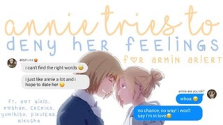 annie tries to deny her feelings for armin ft. aot girls | 40k / 8 subs special [aot]