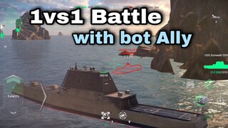 Modern Warships: 1vs1 battle with bot ally