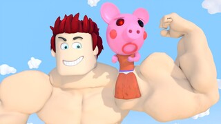 Top 5 | Rob and Lox love story | Muscular and Piggy | Roblox Animation