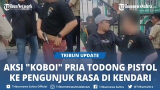 Viral Pria Todongkan Pistol ke Mahasiswa Saat Demonstrasi di Depan Kantor PT Antam Kendari Sultra