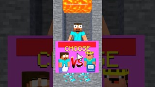 Never Give Up Mining! Help Herobrine vs Rich Noob! - Minecraft Animation #minecraftshorts #fyp