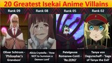 Ranked, The 20 Greatest Isekai Anime Villains