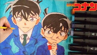 drawing conan edogawa and shinchi kudo easy (detective conan)