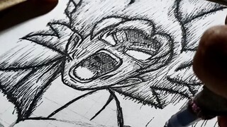 draw goku marah 😡😡😡