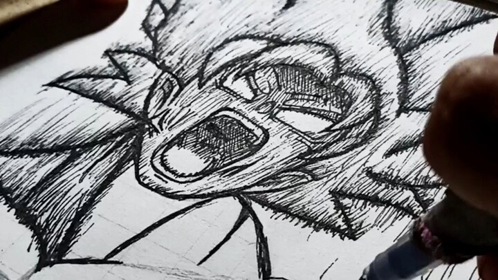 draw goku marah 😡😡😡