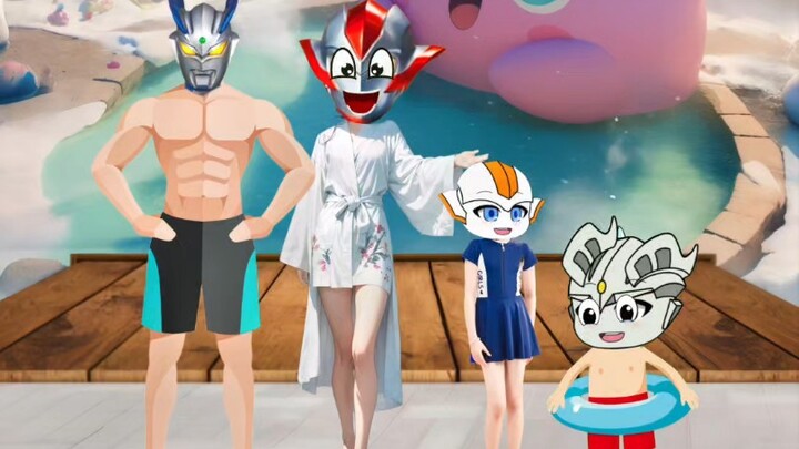After taking a bath in the fountain, the Cero family found that little Cero's clothes were missing.