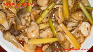 MÓN CHAY DỂ LÀM.NẤM RƠM RIM SA TẾ MÓN MẶN CHO BỮA CƠM GIA ĐÌNH