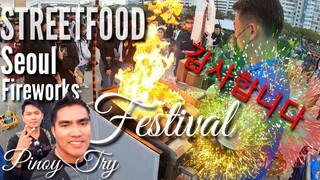 PINOY TRY KOREAN STREET FOOD in SEOUL | SEOUL fireworks festival