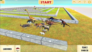 Animal vs  Dinosaur speed race  Fenced field course! | Animal Revolt Battle Simulator