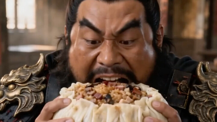 The Five Tiger Generals take on a giant breakfast—Zhao Yun ends up *ng in the end.